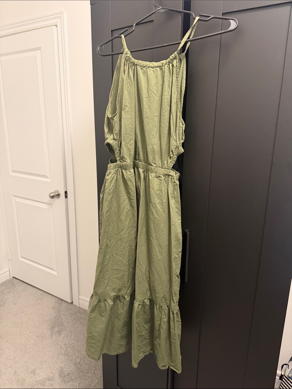 Olive Green Women's Cotton Sundress
